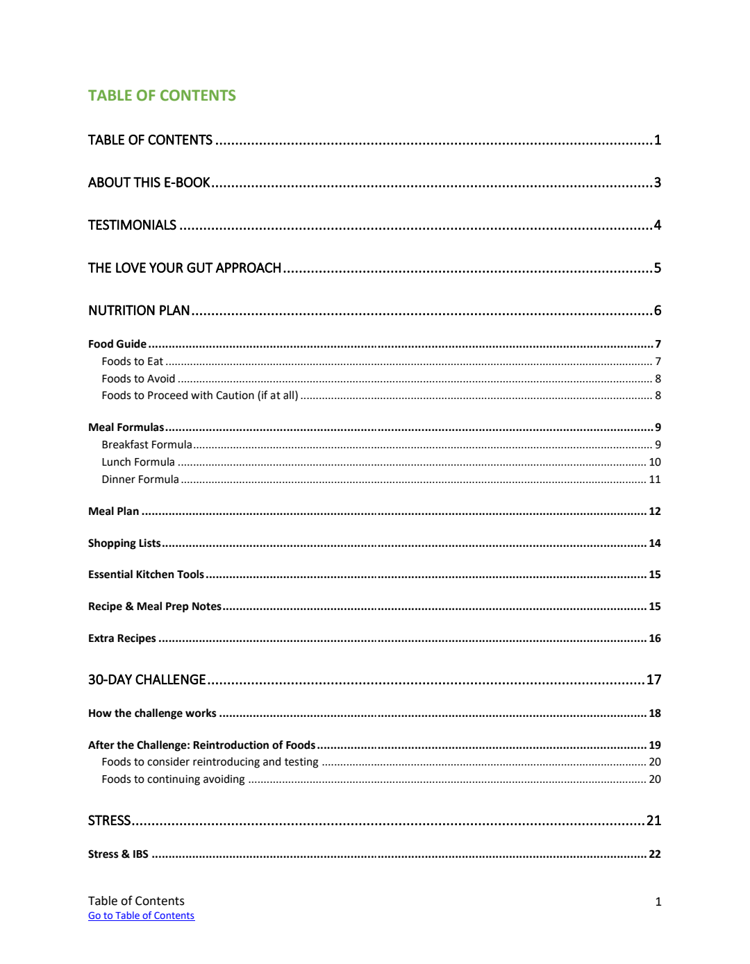 Love Your Gut E-Book Table of Contents Love Your Gut E-Book Table of Contents